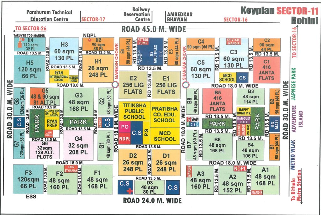 Rohini Sector 11 Map